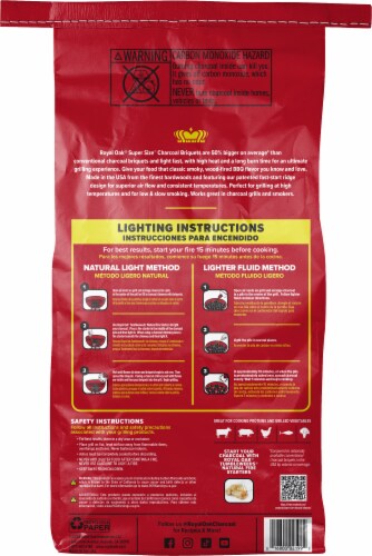 Royal Oak® Super Size™ Charcoal Briquets Perspective: back