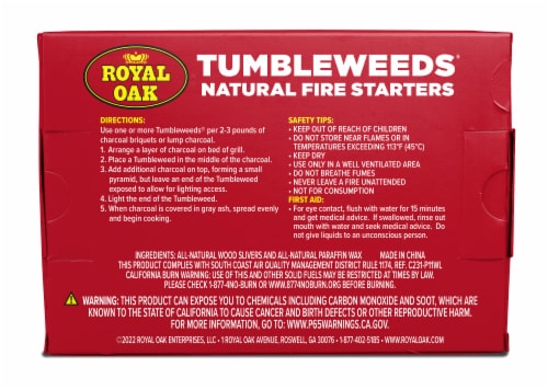 Royal Oak® Tumbleweeds™ Natural Fire Starters Perspective: back