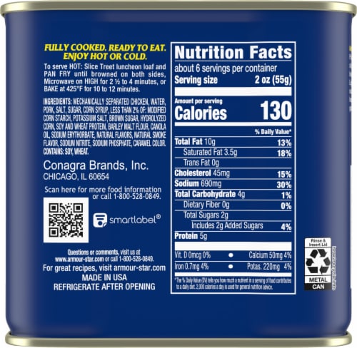 Armour Original Treet Canned Meat Perspective: back