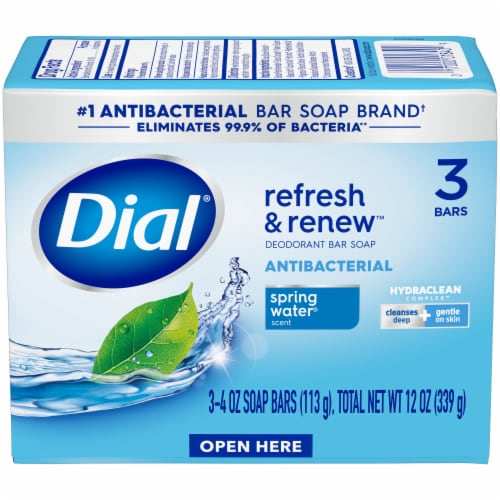 Dial® Refresh & Renew™ Bar Soap Spring Water® Scent Antibacterial Perspective: back