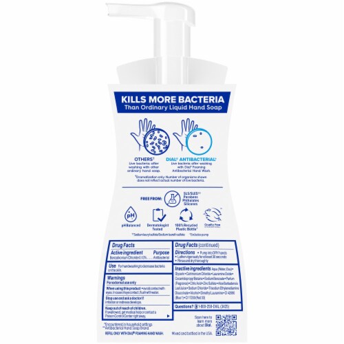 Dial® Antibacterial Defense™ Foaming Hand Wash Soothing White Tea Scent Perspective: back