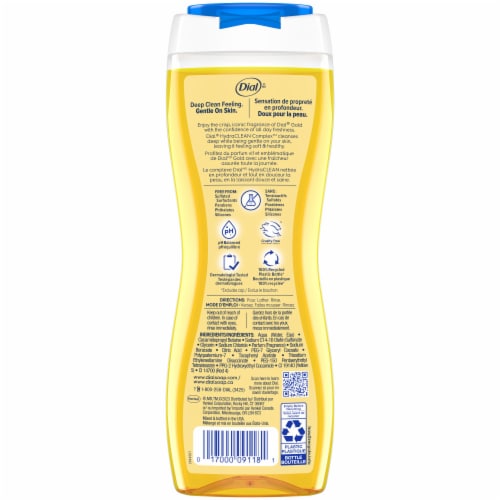 Dial® Advanced Clean™ Body Wash Gold™ Dermatologist Tested Paraben Free Cleansing Perspective: back