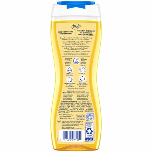 Dial® Advanced Clean™ Body Wash Gold™ Dermatologist Tested Paraben Free Cleansing Perspective: back