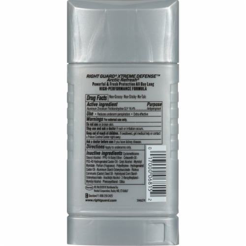 Right Guard Xtreme Defense Arctic Refresh Deodorant Perspective: back