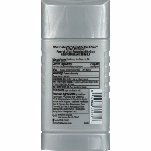 Right Guard Xtreme Defense Arctic Refresh Deodorant Perspective: back