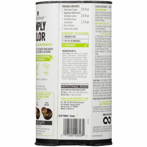 Schwarzkopf® Simply Color 6.0 Cool Brown Hair Color Perspective: back