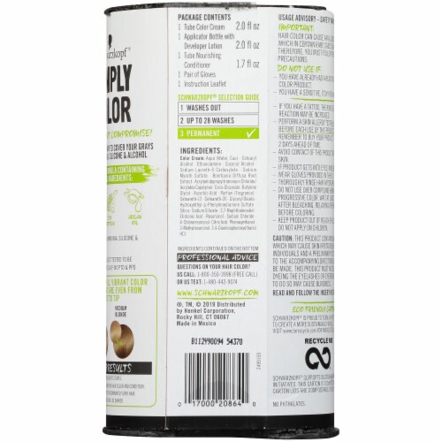 Schwarzkopf® Simply Color 8.0 Medium Blonde Hair Color Kit Perspective: back