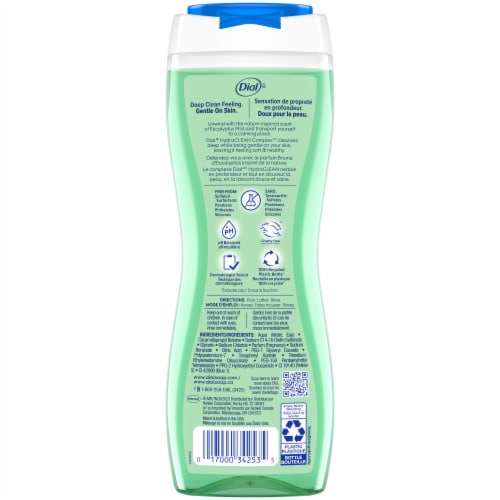 Dial Calm & Smooth Eucalyptus Mist Body Wash Perspective: back