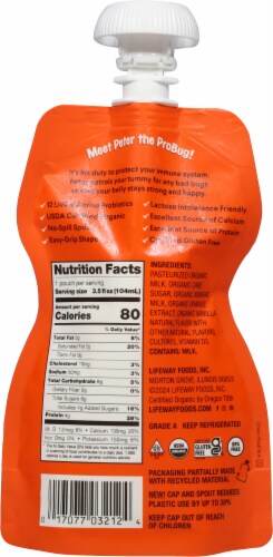Lifeway® ProBugs® Creamy Orange Organic Kids Whole Milk Kefir Pouch Perspective: back