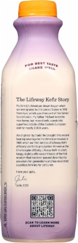 Lifeway® Organic Peach Kefir Cultured Whole Milk Perspective: back