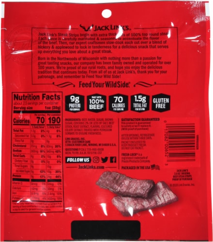 Jack Link's Original Premium Beef Steak Strips Perspective: back