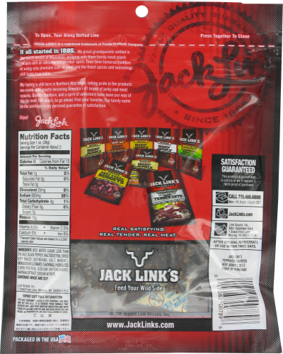 Jack Link's Peppered Beef Jerky Perspective: back