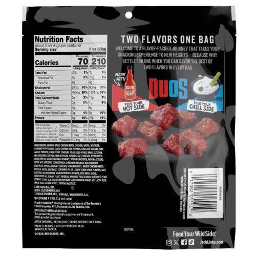 Jack Link's® Duos Buffalo and Ranch Chicken Bites Perspective: back