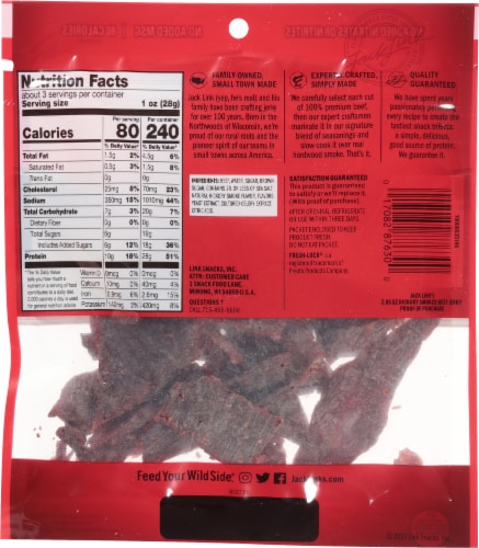 Jack Link's® Hickory Smoked Beef Jerky Perspective: back