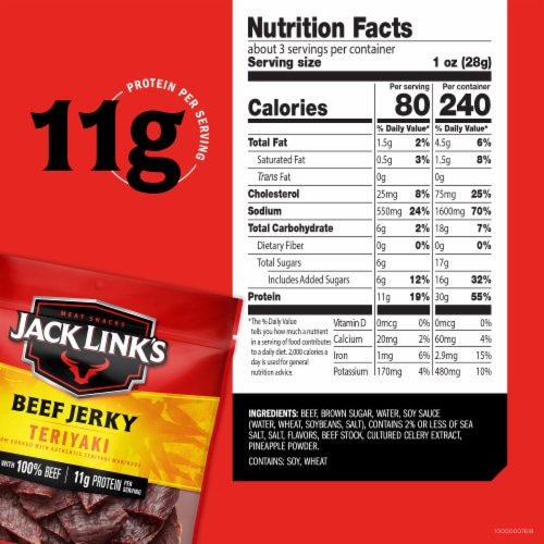 Jack Link's® Teriyaki Beef Jerky Perspective: back