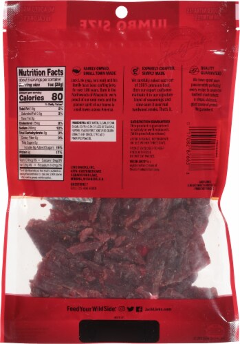 Jack Link's Jumbo Size Sweet & Hot Beef Jerky Perspective: back