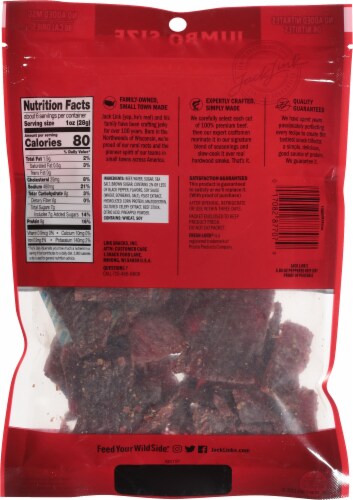 Jack Link's Jumbo Size Peppered Beef Jerky Perspective: back