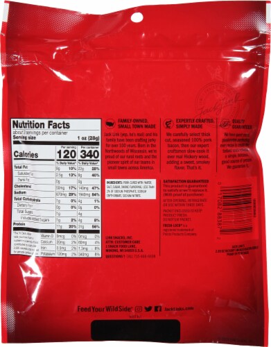 Jack Link's™ Thick Cut Hickory Smoked Bacon Jerky Perspective: back