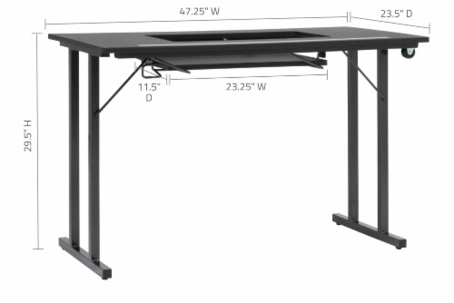 SewStation 201 Sewing Table by SewingRite, Black/Black Perspective: back