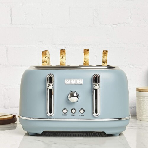 Haden Highclere 4-Slice Wide Slot Toaster - Poole Blue Perspective: back