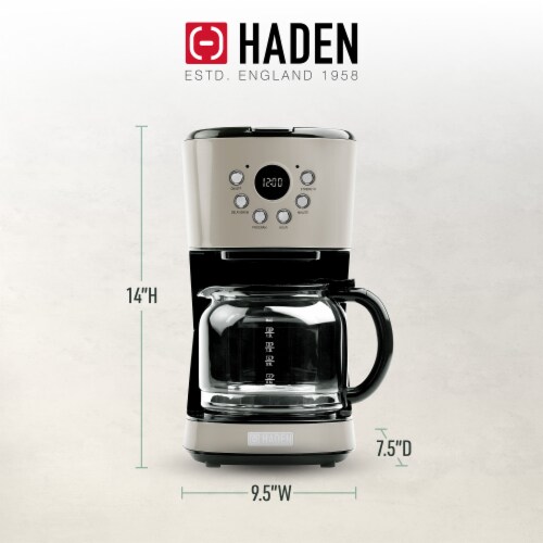 Haden Dorset Modern Programmable Coffee Maker - Putty Perspective: back