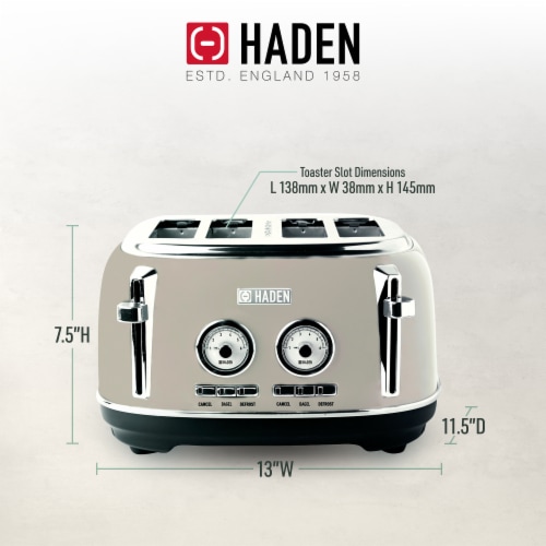Haden Dorset 4-Slice Toaster - Putty Perspective: back