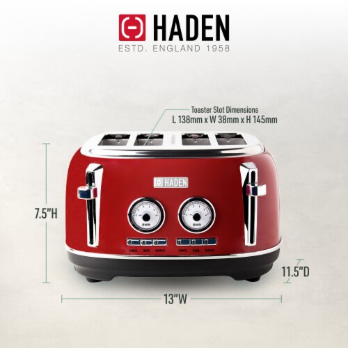 Haden Dorset 4-Slice Toaster - Red Perspective: back