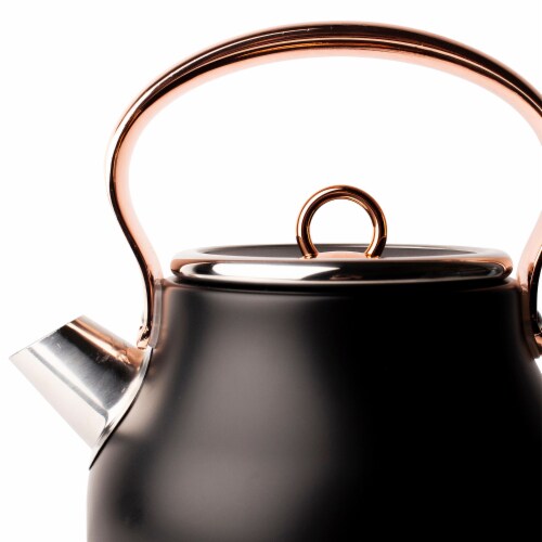 Haden Heritage Stainless Steel Electric Kettle - Black/Copper Perspective: back