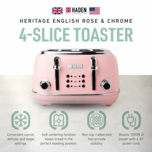 Haden Heritage 4-Slice Toaster - English Rose Perspective: back