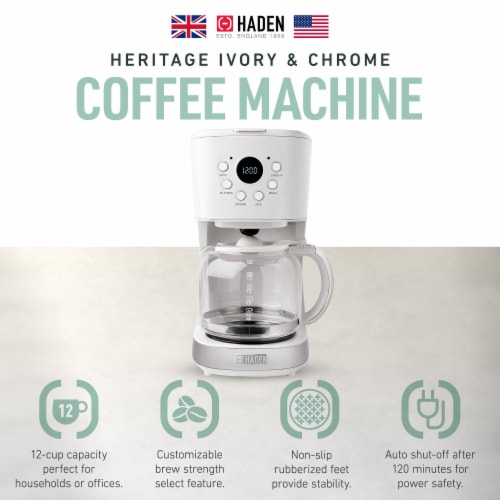 Haden Heritage Programmable Coffee Maker - Ivory White Perspective: back