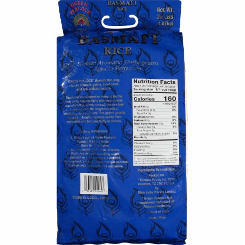 Green Peacock® Basmati Rice Perspective: back