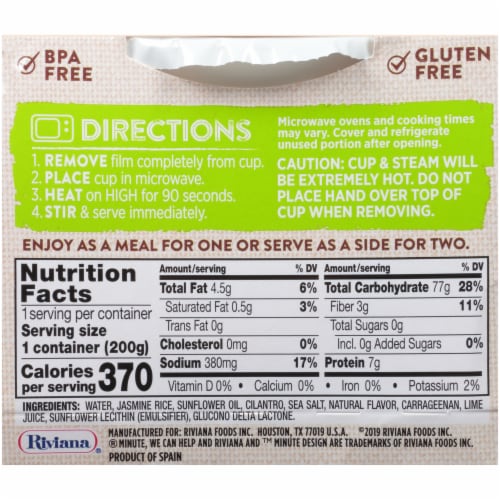 Minute™ Cilantro & Lime Jasmine Rice Perspective: back