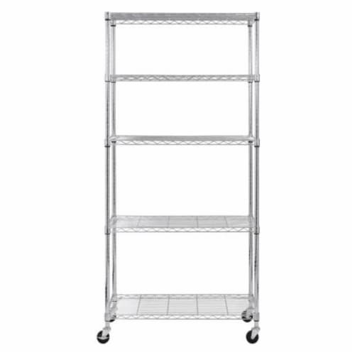 Muscle Rack Adjustable 5 Tier Rolling Wire Garage Storage Shelf Unit