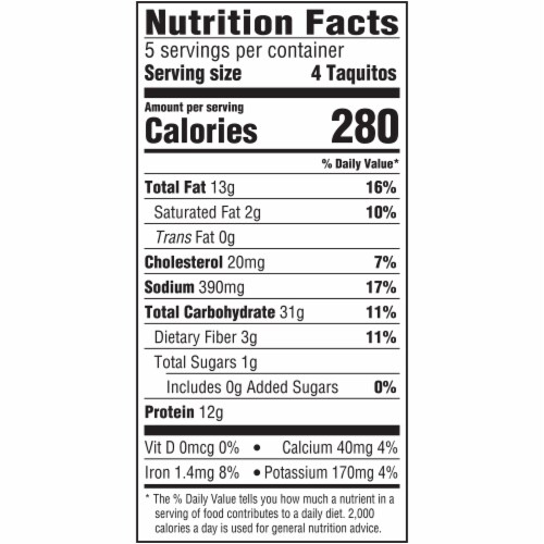 Delimex Salsa Verde Chicken Corn XL Taquitos Frozen Snacks, Box Perspective: back