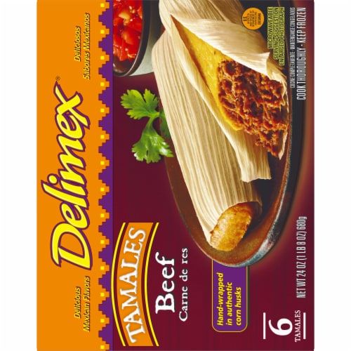 Delimex Beef Tamales Frozen Snacks, Box Perspective: back