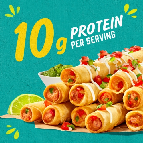 Delimex Chicken & Cheese Large Flour Taquitos Frozen Snacks Perspective: back