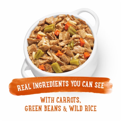 Purina Beneful Prepared Meals Simmered Chicken Medley Adult Wet Dog Food Perspective: back
