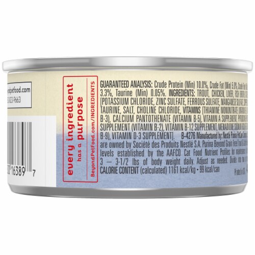 Purina® Beyond® Grain Free Trout & Catfish Recipe Pate Wet Cat Food Perspective: back