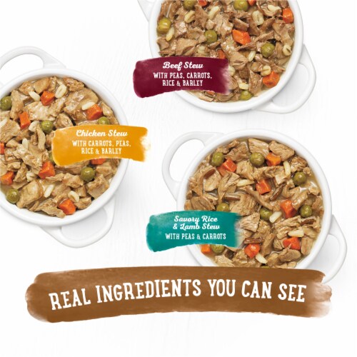 Purina Beneful Prepared Meals Stew Wet Dog Food Variety Pack with Gravy Perspective: back