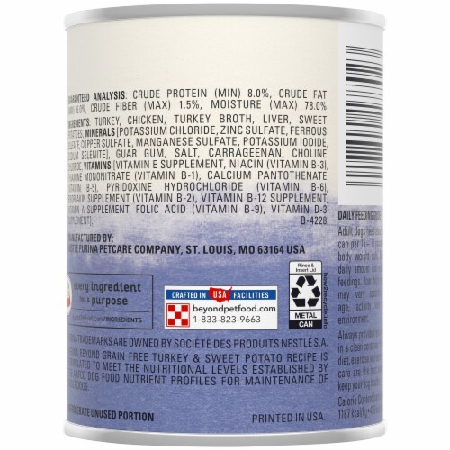 Purina® Beyond® Grain Free Turkey & Sweet Potato Recipe Perspective: back