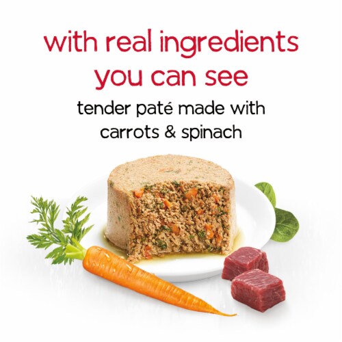 Purina Beneful Infused Wet Pate Dog Food With Real Beef, Carrots, Spinach and Bone Broth Perspective: back