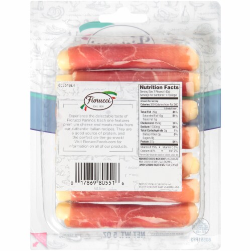 Fiorucci Panino Jamon Serrano Dry-Cured Spanish Ham Wrapped Manchego Cheese Perspective: back