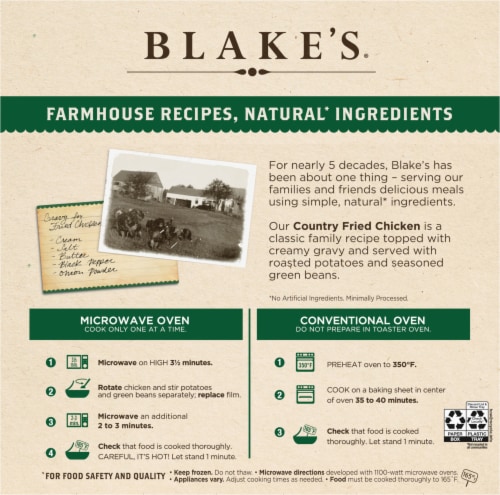 Blake's® Country Fried Chicken Frozen Meal Perspective: back