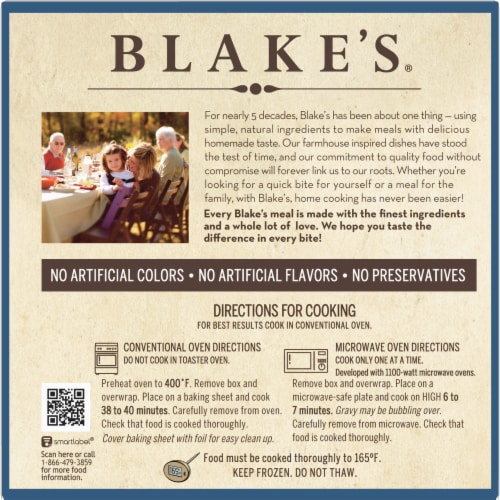 Blake's All-Natural Gluten Free Chicken Pot Pie Perspective: back