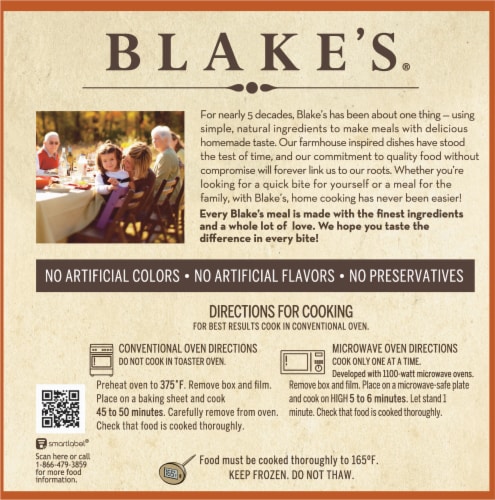 Blake's Turkey & Uncured Bacon Cottage Pie Frozen Meal Perspective: back