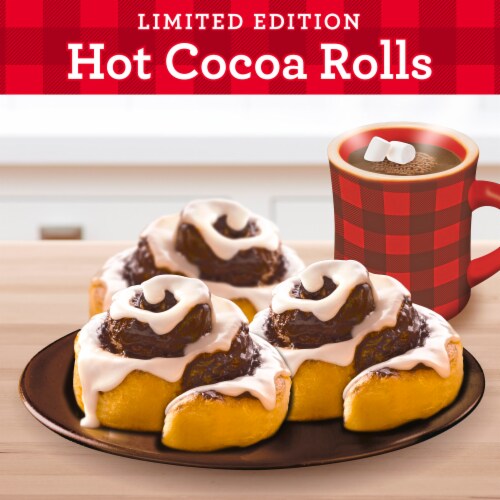 Pillsbury Grands! Holiday Edition Hot Cocoa Flavored Cinnamon Rolls Perspective: back