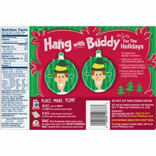 Pillsbury Elf Shape Sugar Cookie Dough Perspective: back