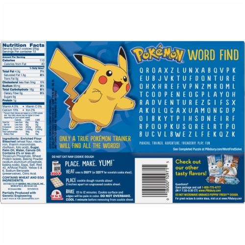 Pillsbury Pokemon™ Shape Sugar Cookie Dough Perspective: back