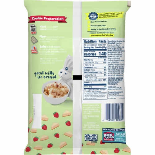 Pillsbury Strawberry Cheesecake Cookie Dough Perspective: back