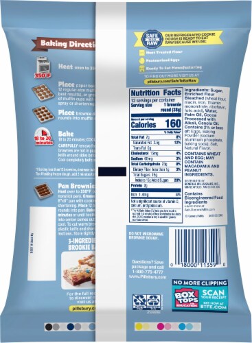 Pillsbury Chocolate Fudge Place & Bake Brownies Perspective: back